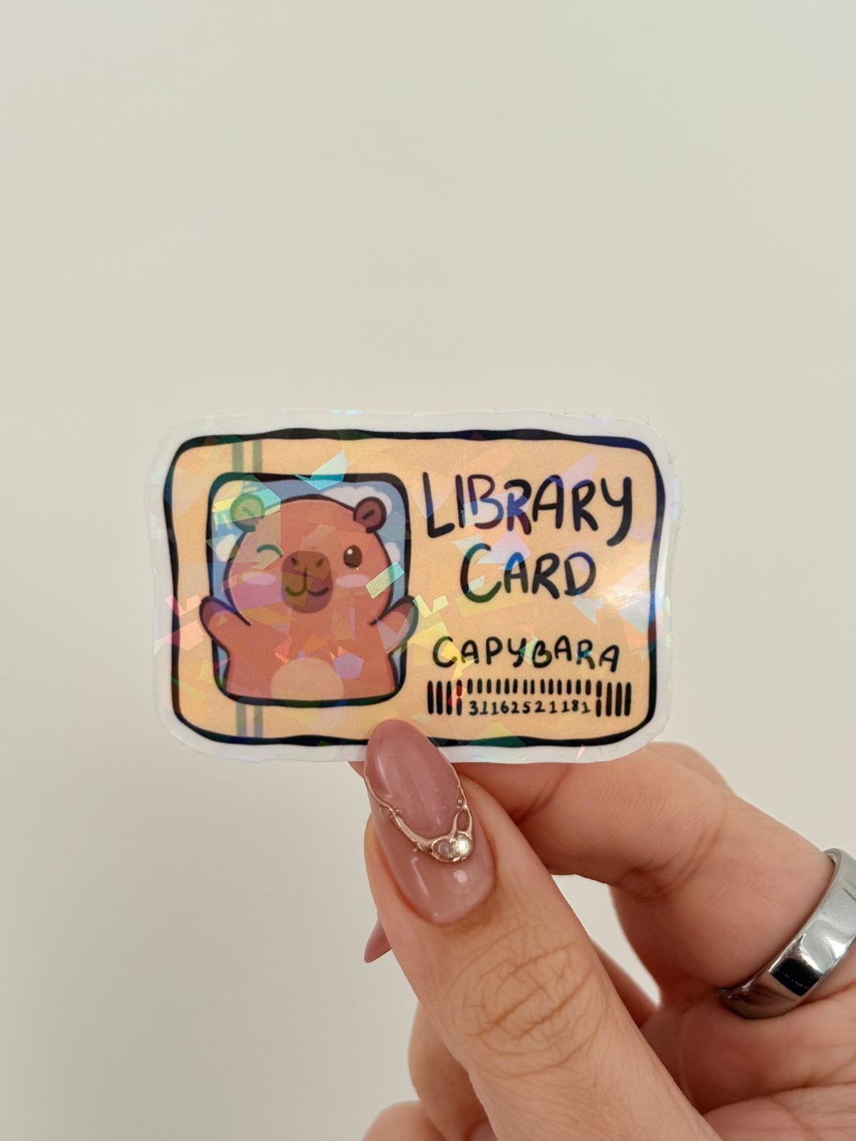 Capybara Library Card Sticker
