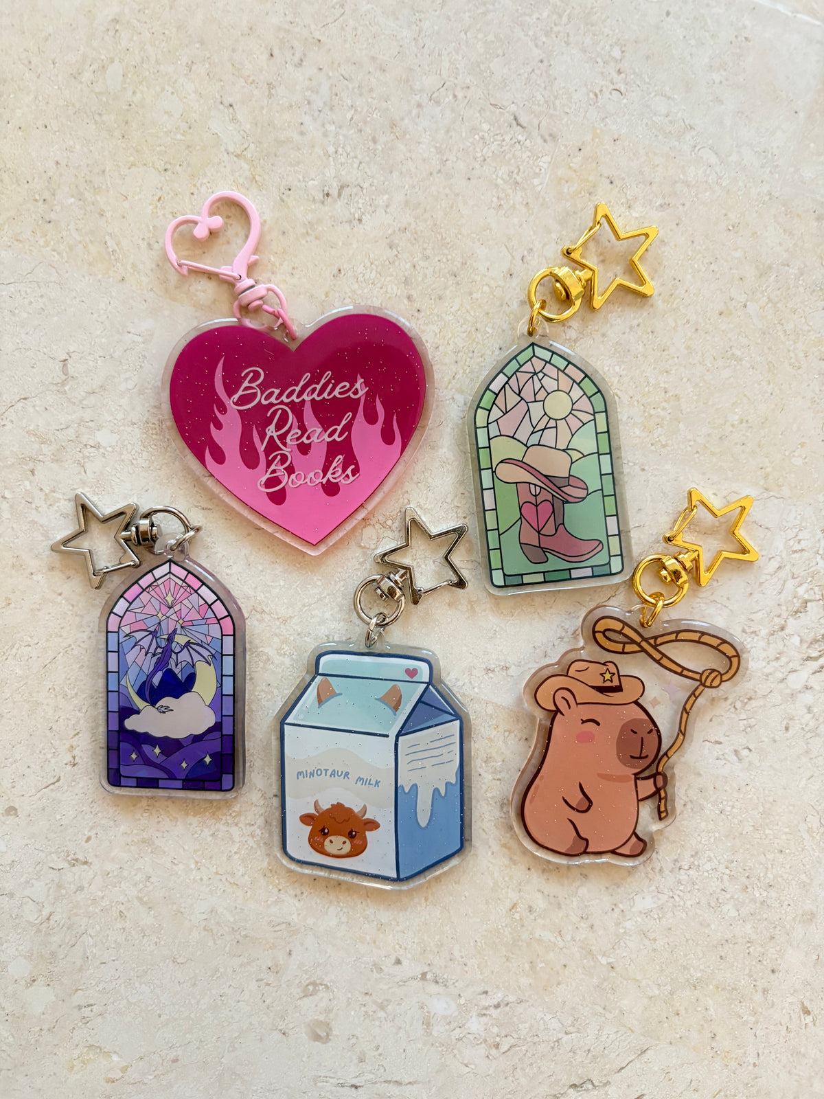 Bookish keychains for every reader