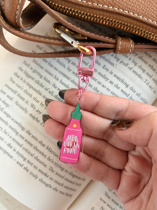 Hot Girls Read Keychain