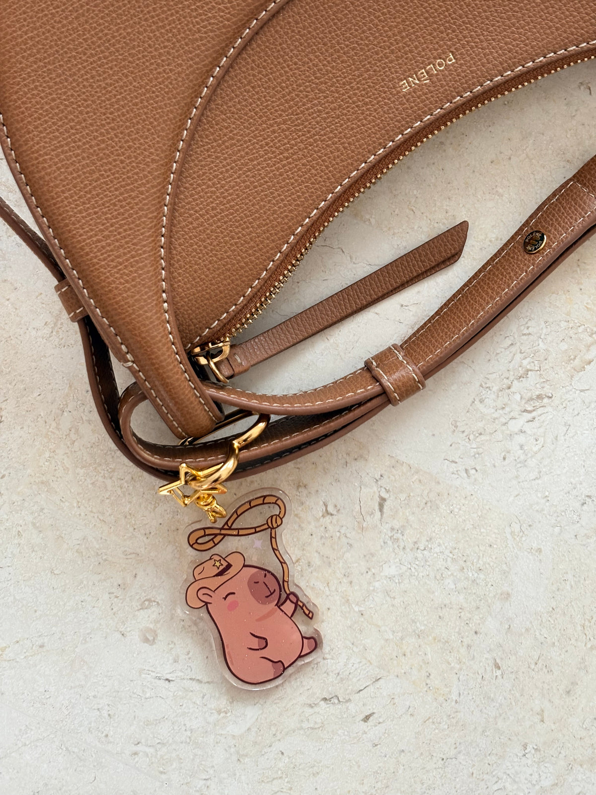 Capybara Cowboy Keychain
